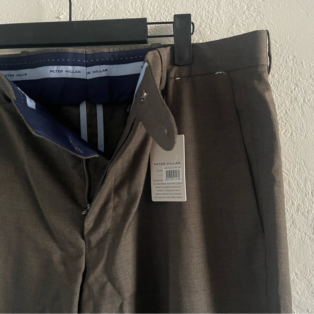 Peter Miller Harker Flat Front Solid Stretch Wool… - image 5